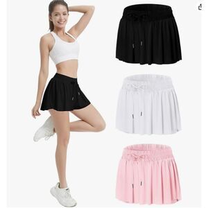 Exarus Women’s 3-Pack Butterfly Athletic Shorts Black White Pink Size M NWT